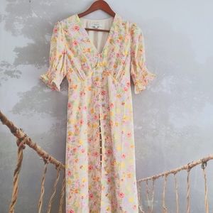 Vintage inspired floral midi dress